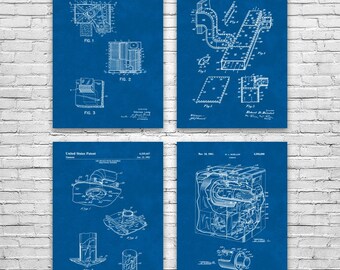 HVAC Patent Posters Set of 4, Hvac Technician, Contractor Gift, Office Decor, Ac Mechanic Gift, Repair Shop Art, Mechanical Engineer