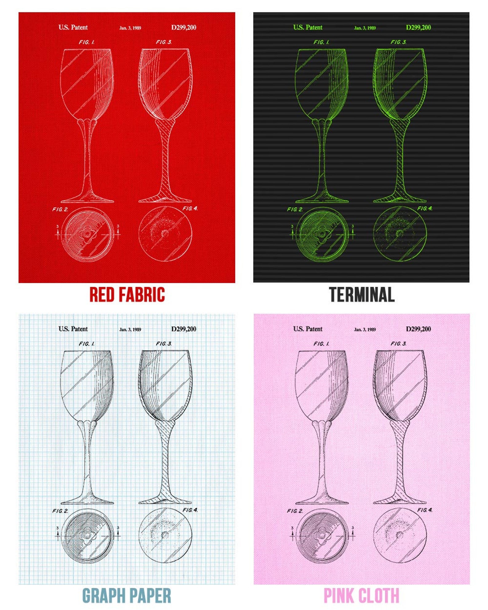 Stemmed Wine Glass Poster Print Bartender Gift Wine Bar Etsy