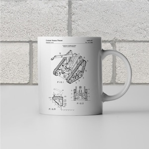 Bomb Robot Patent Mug, EOD Technician, Mine Blueprint, Marine Gift, Military Coffee Mug, Veteran Gift, Police SWAT Team, Special Forces