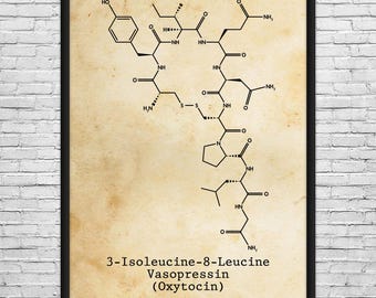 Oxytocin Molecule Wall Art: Love Hormone, Oxytocin Art