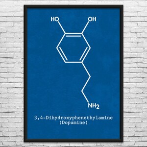 Dopamine Molecule Wall Art: Dopamine Art, Biology Wall Art Blueprint