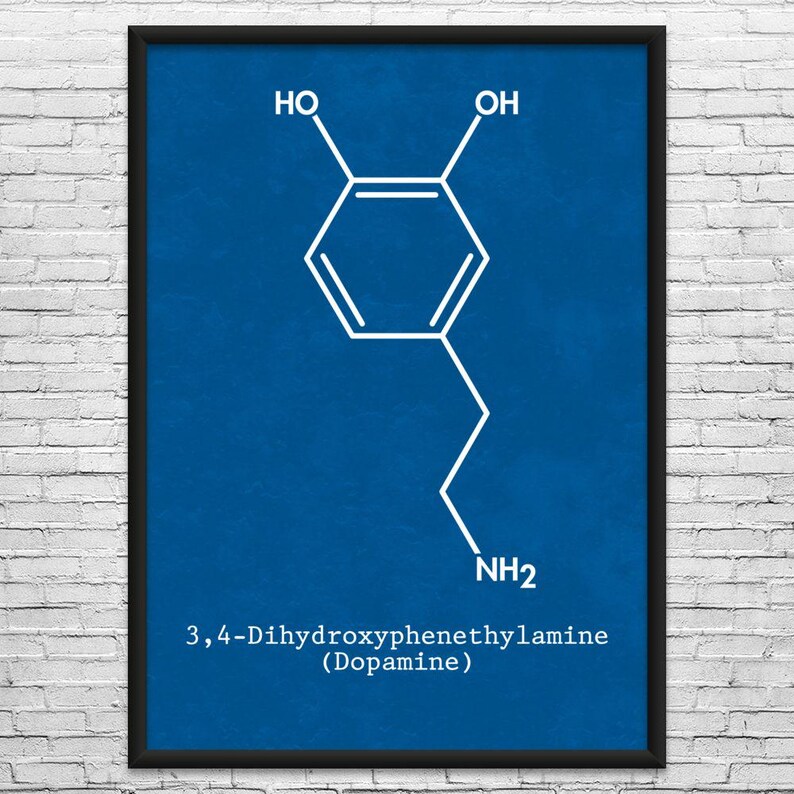 Dopamine Molecule Wall Art: Dopamine Art, Biology Wall Art Blueprint