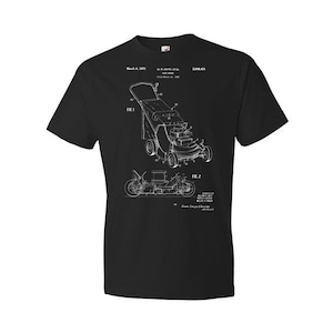 Lawn Mower Shirt, Gardener Gift, Lawn Care Tools, Yard Work Tee, Mower Blueprint, Hardware Store Shirt, Garage Apparel, Workshop Tee