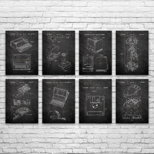 Retro Computer Patent Wall Art Set of 8: Computer Science Art ...