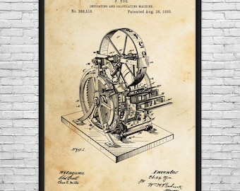 Calculating Machine Patent Art Print: Accountant Gift, Calculator Wall Art