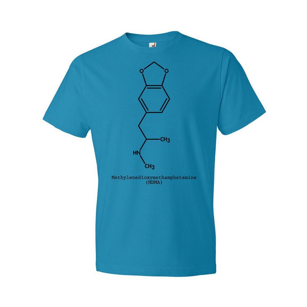 トップス mdma creative tee MDMA Molecule Ecstasy T-shirt: Raver Gift, MDMA Tee - Etsy