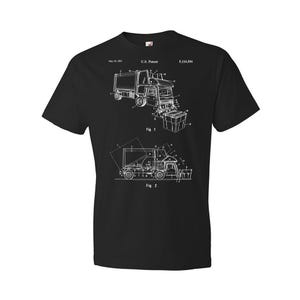 Garbage Truck Patent Shirt, Waste Management, Contractor Gifts, Sanitation Worker, Garbage Man Gifts, Dump Truck Blueprint, Garage Shirt