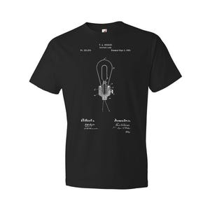 Edison Electric Light Patent Shirt, Lightbulb Blueprint, Engineer Gift, Science Teacher Gift, Classroom Tee, Electrician Gift, Fun Shirts