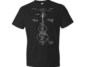 Double Bass Violin Patent T-Shirt: Violinist Gifts, Music T Shirts