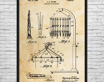 Perm Machine Patent Art Print: Cosmetology Decor, Hair Stylist