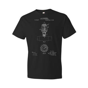 May include: Black t-shirt with a white print of a patent drawing for an automatic fire sprinkler. The patent number is 548,897 and the patent date is Sept. 10, 1895. The drawing shows the sprinkler head and a side view of the sprinkler.