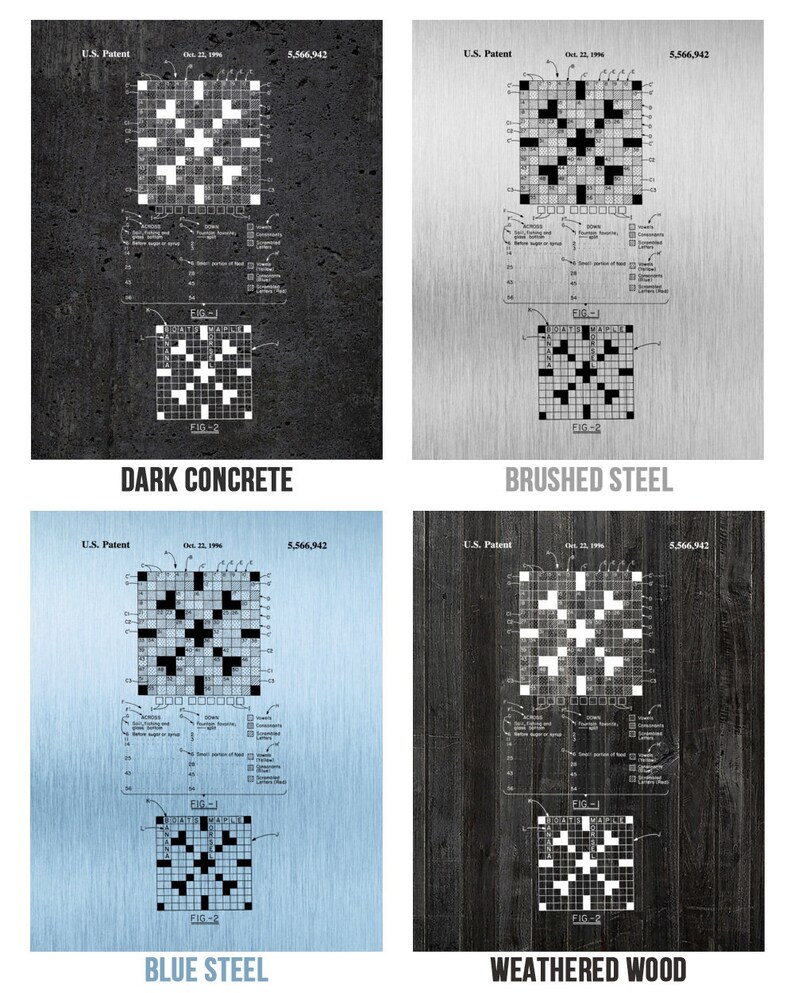 Framed Crossword Puzzle Wall Art Print Word Game Art - Etsy