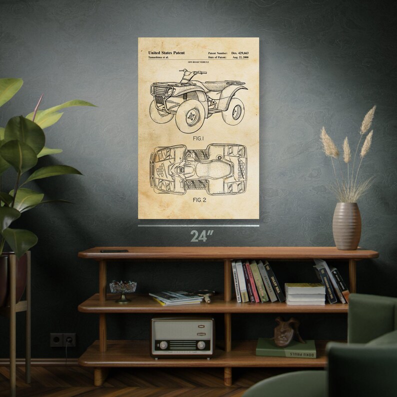 Four Wheeler Patent Art Print: Outdoorsman Gifts, Farmhouse Decor image 4