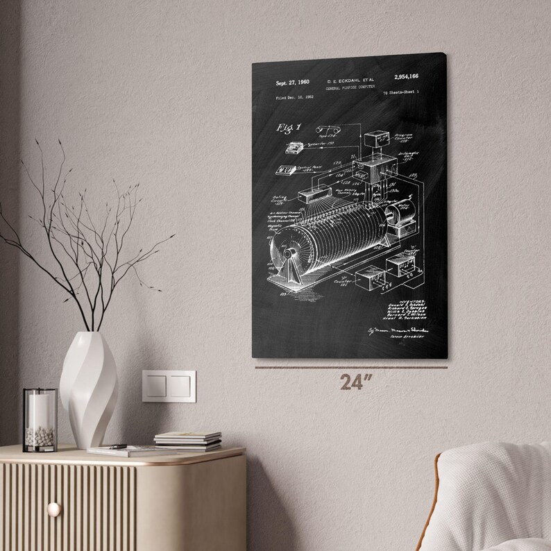 Computer Patent Artwork Eckdahl Computer Patent Art Print: Computer Wall Art, Programmer Gift ...