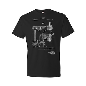 Drill Press Shirt, Handyman Gift, Garage Apparel, Drill Blueprint, Contractor Gifts, Workshop Shirt, Furniture Maker, Carpenter Gift