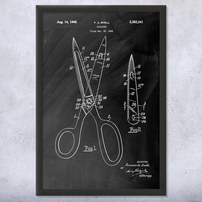 Framed Scissors Wall Art Print Barber Shop Hair Salon Etsy