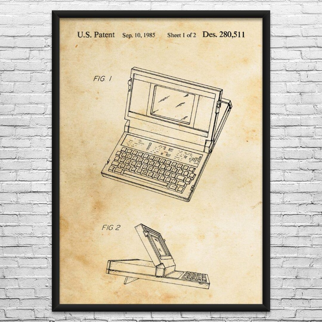 Computer Patent Artwork Laptop Computer Patent Art Print: Programmer Gift, Computer Science Art ...