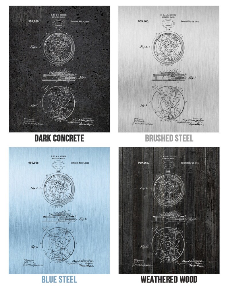 Mechanical Pocket Watch Poster Print Watch Blueprint - Etsy