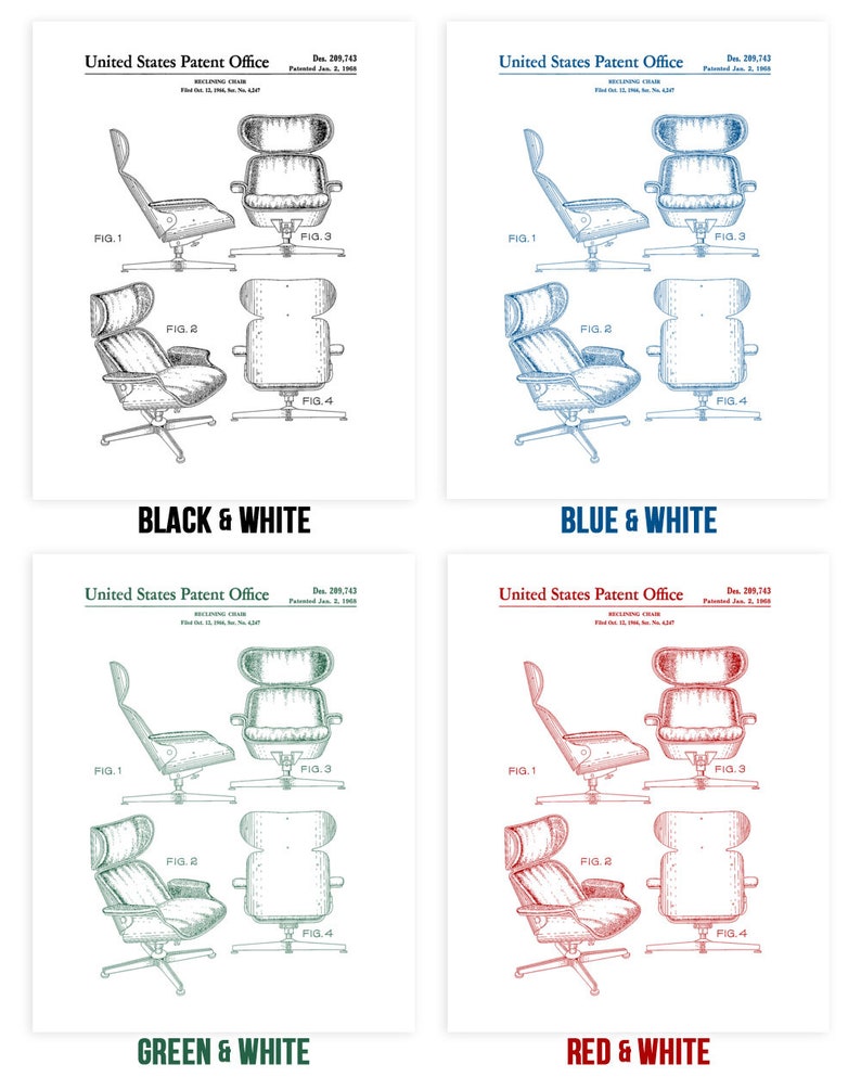 Lounge Chair Poster Print Office Decor Executive Gift Etsy