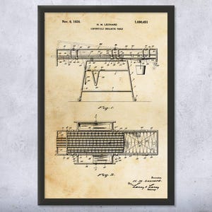 Embalming Table Patent Wall Art | Poster, Canvas or Framed | Funeral Director, Mortician Gift, Funeral Home Art, Embalming Room Art