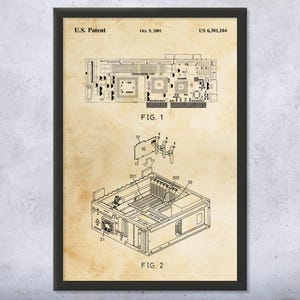 Video Card Patent Wall Art | Poster, Canvas or Framed | Technician Gift, Computer Decor, Lab Art, IT Tech Gift, Hardware Wall Art, Nerd Gift