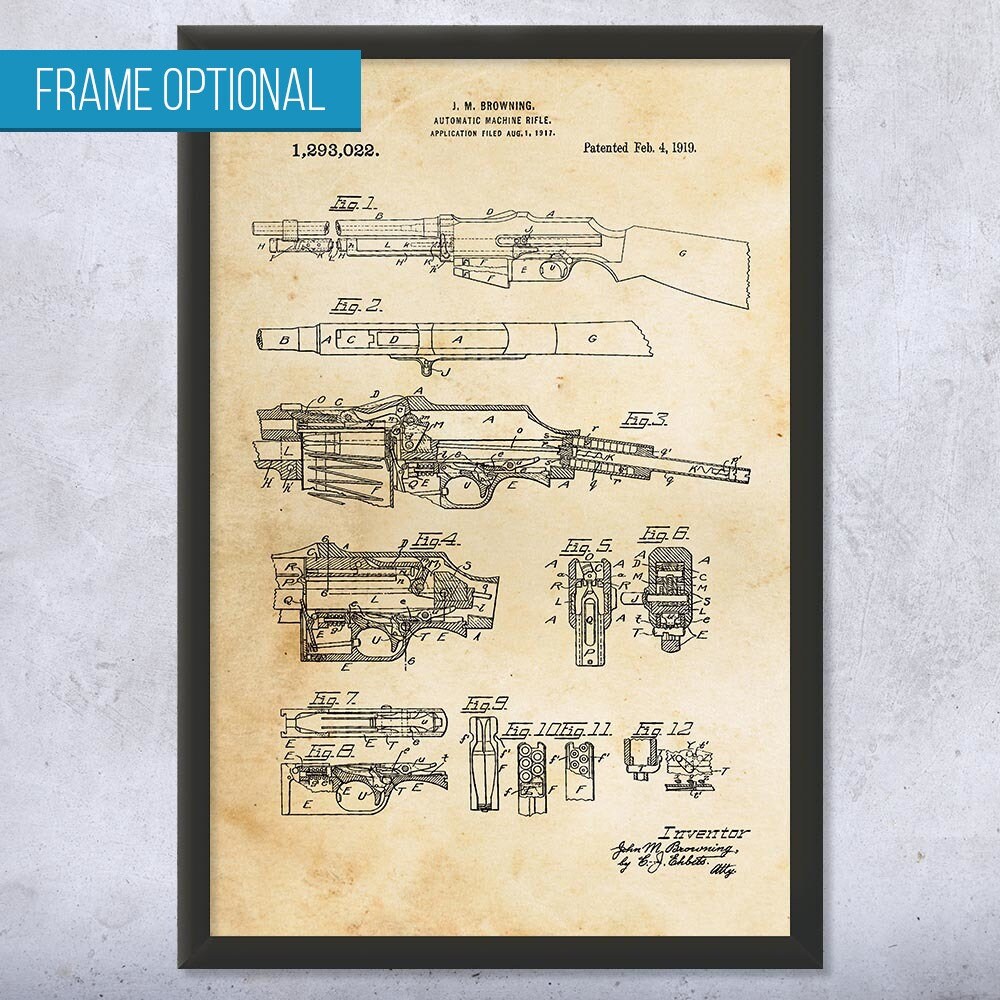 Browning Automatic Rifle Poster Print Military Gifts WW2 | Etsy