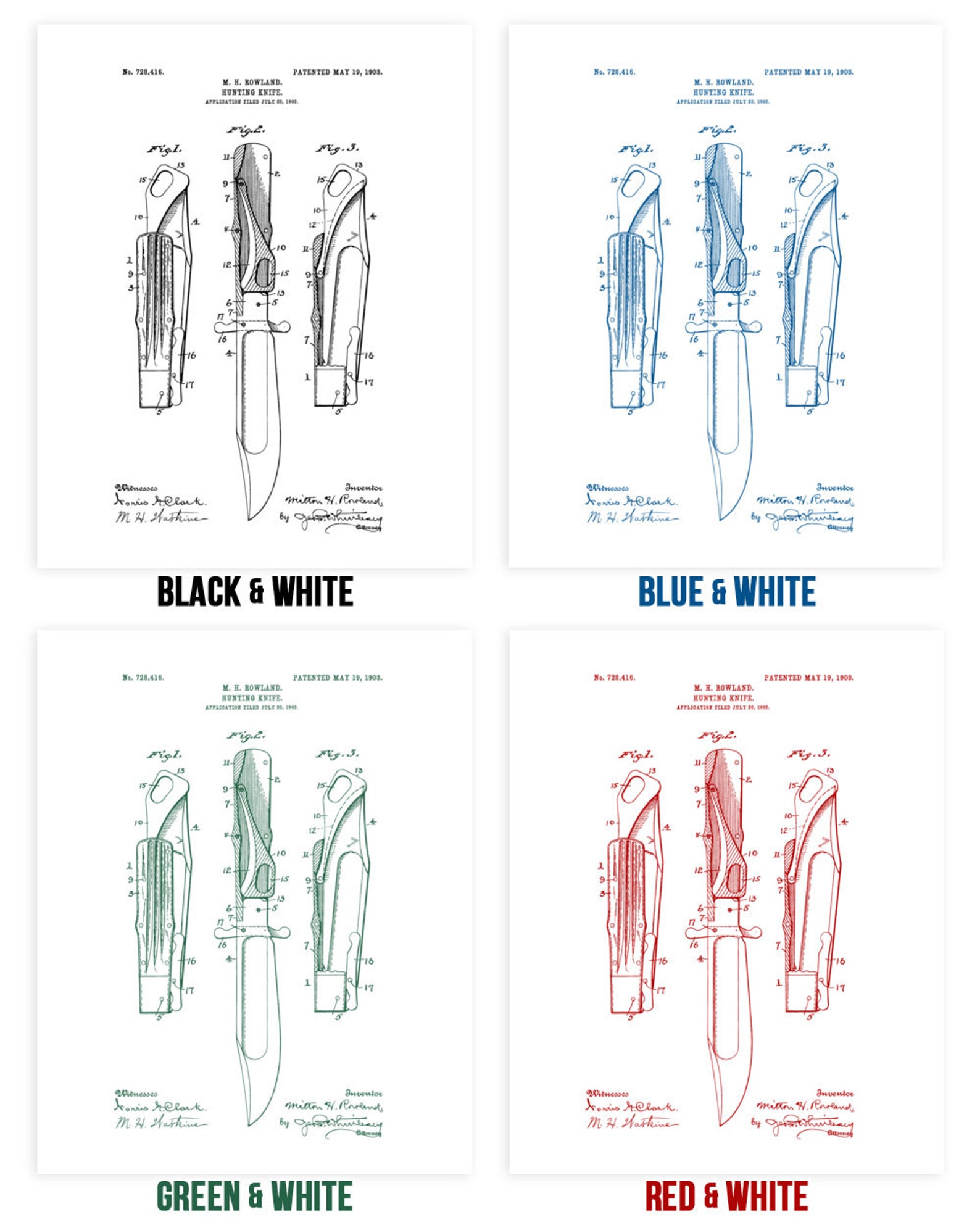 Hunting Knife Poster Print Knife Maker Gift Knife Art Print Etsy