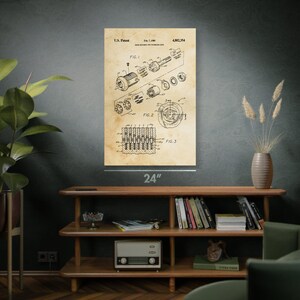 Tubular Lock Patent Art Print: Workshop Decor, Locksmith Gift image 5