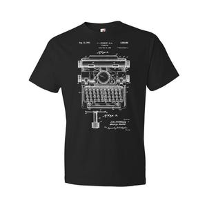 Sweeney Typewriter Patent Shirt, Author Gift, Editor Gift, Typewriter Blueprint, Typewriter Design, Vintage Typewriter, Typewriter Shirt