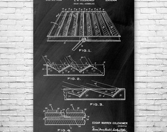 Solar Panel Poster Print, Industrial Decor, Science Teacher, Engineer Gift, Classroom Art, Solar Blueprint, Power Technician, Patent Print