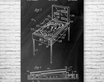 Bally Xenon Pinball Tubeshot Poster Print, Pinball Gift, Arcade Decor, Gamer Gift, Pinball Blueprint, Retro Gaming Gift, Pinball Machine Art