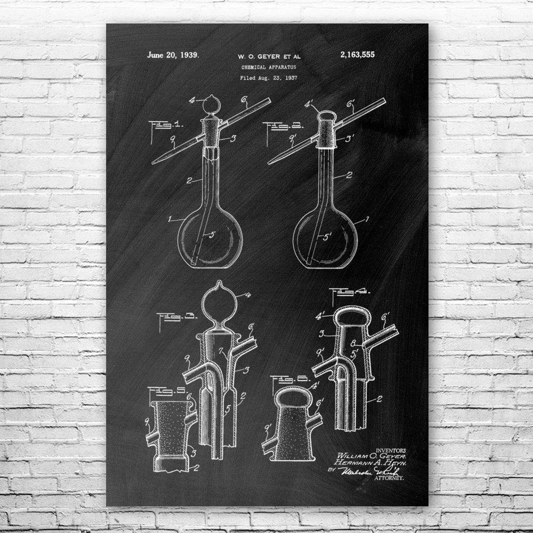 Chemical Wash Bottle Poster Print Chemistry Gift Science Etsy