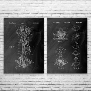 Mechanical Keyboard Patent Wall Art Set of 2: Computer Lab Art, Programmer Gift