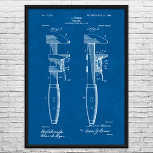Pipe Wrench Patent Art Print: Plumbing Art, Pipe Fitter Blueprint
