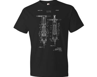 Jackhammer Patent T-Shirt: Industrial Shirt, Construction Worker