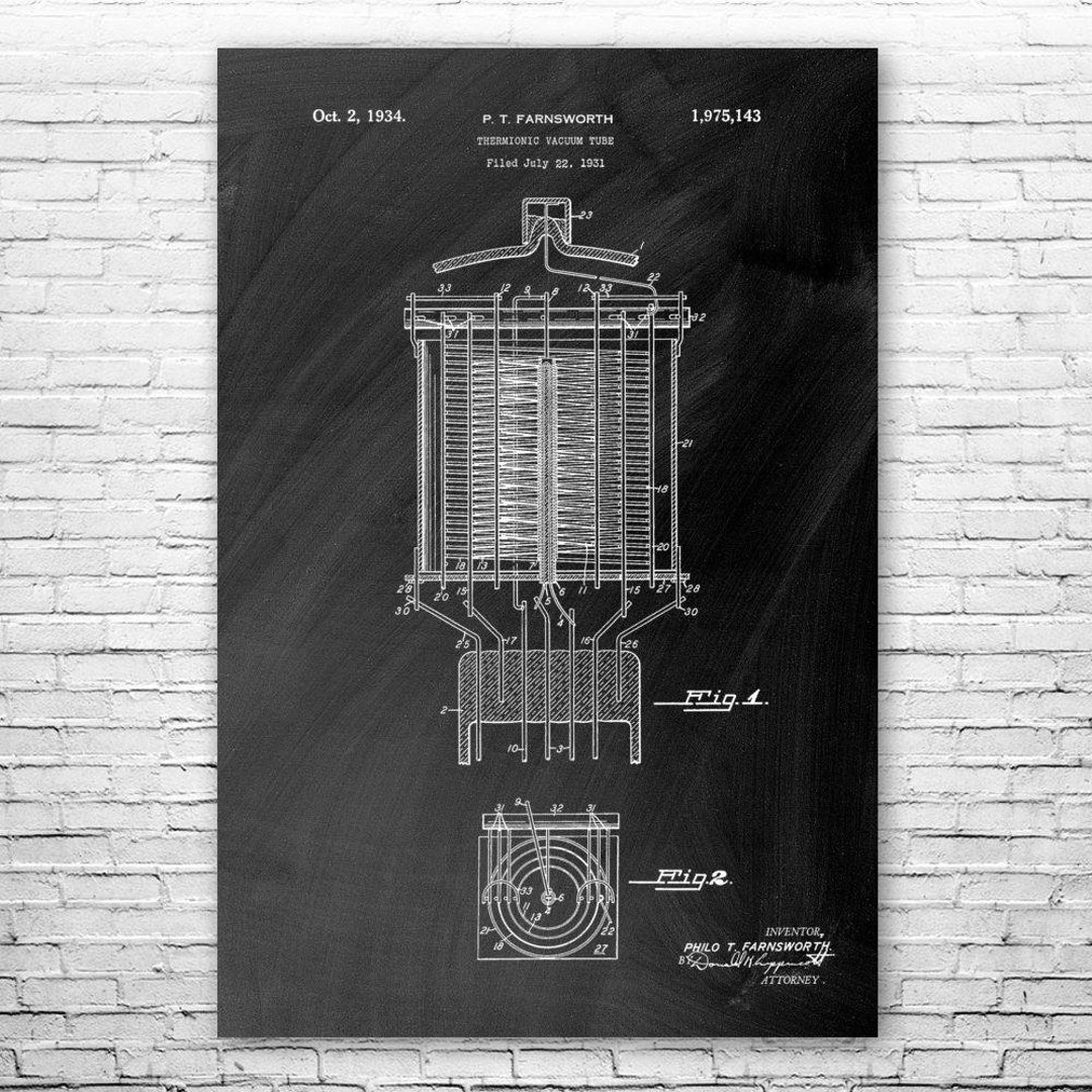 Farnsworth Vacuum Tube Poster Print Engineer Gifts Vacuum Etsy