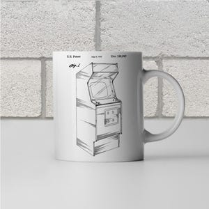 Arcade Video Game Patent Mug, Arcade Blueprint, Video Game Mug, Retro Gaming Gift, Gaming Mug, Arcade Mug, Gifts For Men, Gamer Gifts