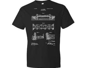 Suspension Bridge Patent T-Shirt: Structural Engineer, Architect Gift
