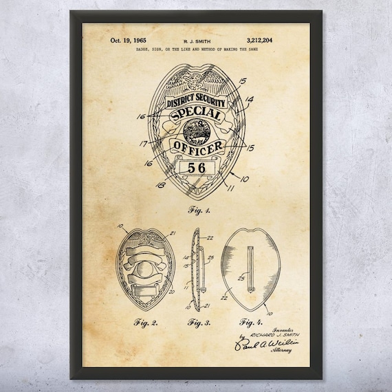 Framed Police Badge Wall Art Print Cop Gifts Decor - Police Badge Wall Decor Framed Police Badge Wall Art Print Cop Gifts Decor - Police Badge Wall Decor
