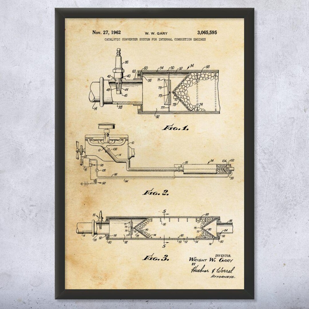 Catalytic Converter Patent Wall Art | Poster, Canvas or Framed ...