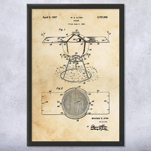 Barbecue Grill Patent Wall Art | Poster, Canvas or Framed | Bbq Gift, Grill Blueprint, Kitchen Decor, Cafe Art, Man Cave Decor, Dad Gifts
