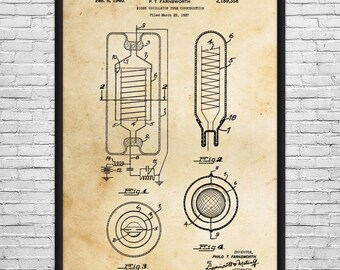 Diode Oscillator Patent Art Print: Computer Lab Art, Engineer Gifts
