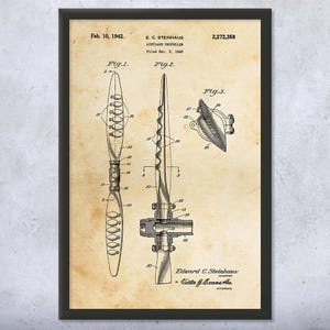 Airplane Propeller Patent Wall Art | Poster, Canvas or Framed | Airplane Decor, Aviation Gift, Airplane Blueprint, Flight Instructor