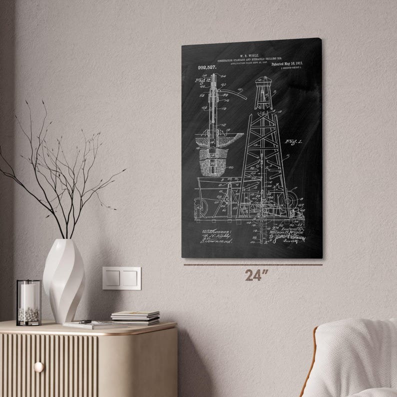 Oil Drilling Rig Patent Art Print: Rig Worker, Roughneck Gift image 3