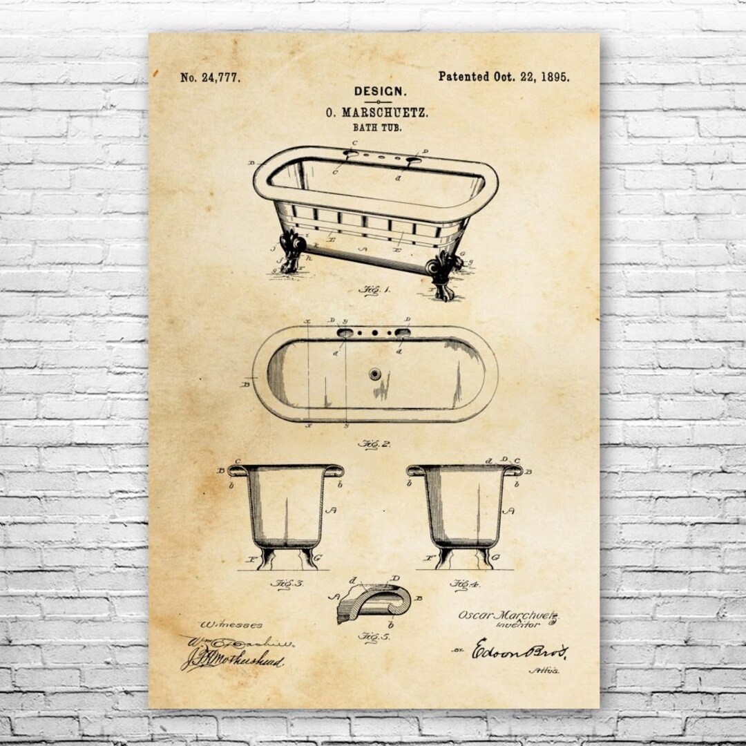 Vintage Bathtub Poster Print Interior Decorator Plumber - Etsy