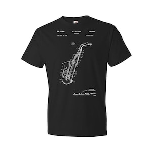Saxophone Patent Shirt, Saxophone Gifts, Music T Shirts, Gifts For Men, Gifts For Him, Saxophone Shirt, Teacher Gifts, Musician Gifts