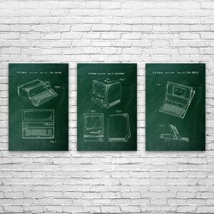 Retro Computer Patent Wall Art Set of 3 | Poster, Canvas or Framed ...
