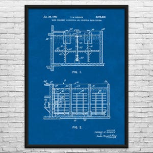Water Treatment Patent Art Print: Industrial Decor, Water Technician Blueprint