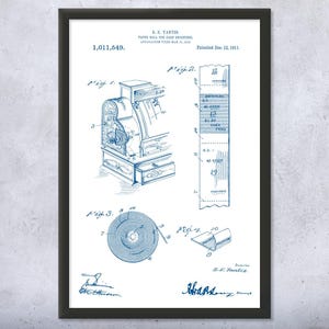 Receipt Paper Patent Wall Art | Poster, Canvas or Framed | Book Keeper ...