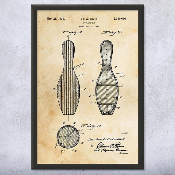 Bowling Alley Bowling Pins Bowling Ball Ten Pin Bowling Patent Prints Set 3 Posters Bowling Alley Bowling Pins Bowling Ball Ten Pin Bowling Patent Prints Set 3 Posters